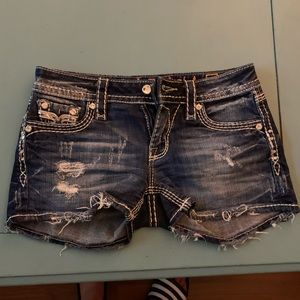 Rock revival Kai distressed jean shorts 27